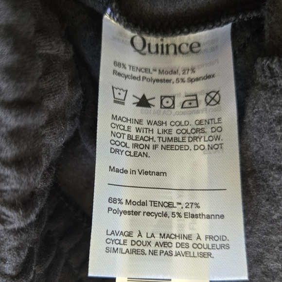 NWT Quince Black Fleece Wide-Leg Pants XL - Picture 4 of 10